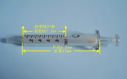 2 шт 1 мл стеклянный шприц пробоотборник дозирование с чернилами химические препараты