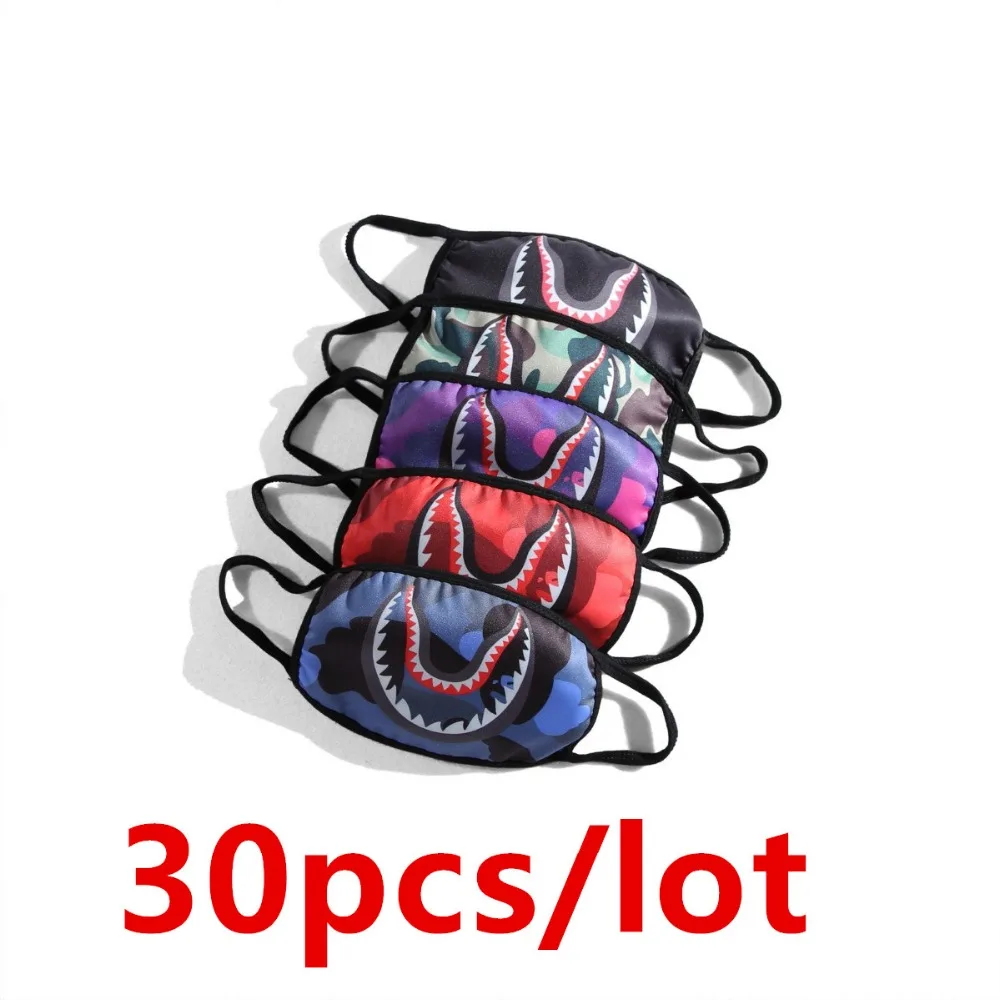 

30pcs/lot Brand Camouflage Shark Masks Trendy Mask Crowd Mask Handsome Personality Mouth-muffle Cover Black Cool Fashion