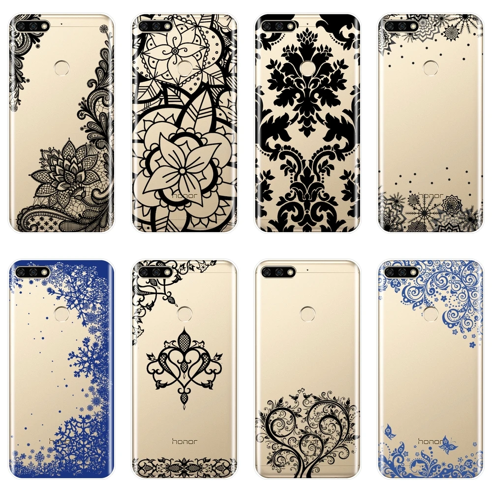 

Soft Silicone Phone Case For Huawei Honor 7 8 9 10 Lite Lace Back Cover For Huawei Honor 8X MAX 10 9 8 7 7S 7X 7A 7C Pro Case