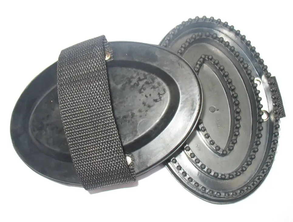 Black strap grooming brush rubber horse curry comb horse brushin Horse
