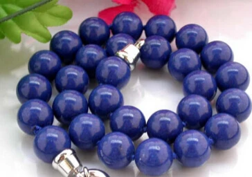 

Jewelr 004898 NICE 18" 14mm blue round lapis lazuli necklace