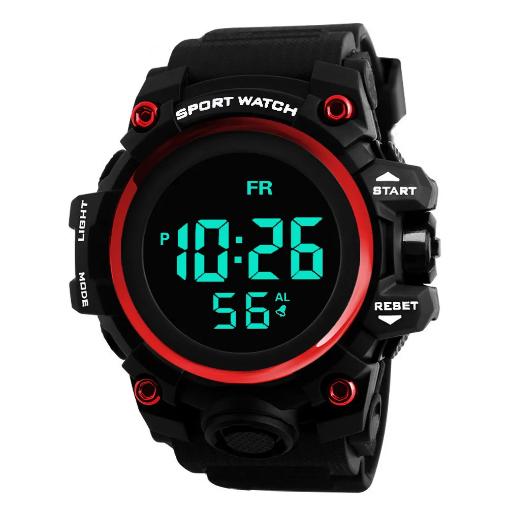 Часы Для мужчин светодиодный Цифровые наручные часы мужские военные спортивные часы с двойным Дисплей часы минут секунд челнока F728 - Цвет: Red