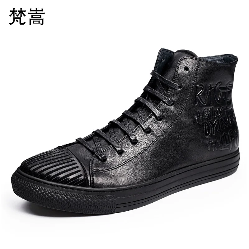 

Genuine leather short mens boots all-match cowhide Martin boots high top shoes men all-match cowhide retro casual boots male