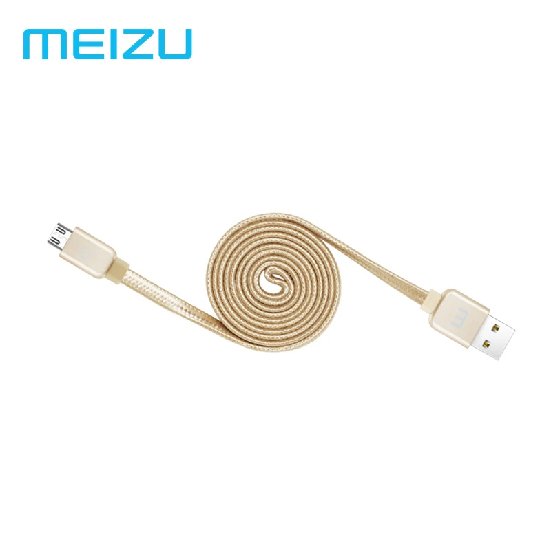 Оригинальный Meizu Micro USB кабель Металл 2A Быстрая зарядка Нейлон Плетеный 1 2 м для M6