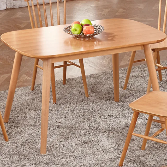 Madera maciza mesa de comedor minimalista moderno rectangular mesa ... Madera maciza mesa de comedor minimalista moderno rectangular mesa ...