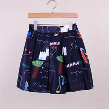 Детские плиссированные мини-юбки с рисунком граффити для девочек, Новое поступление года, модные женские юбки, повседневные женские юбки, Прямая