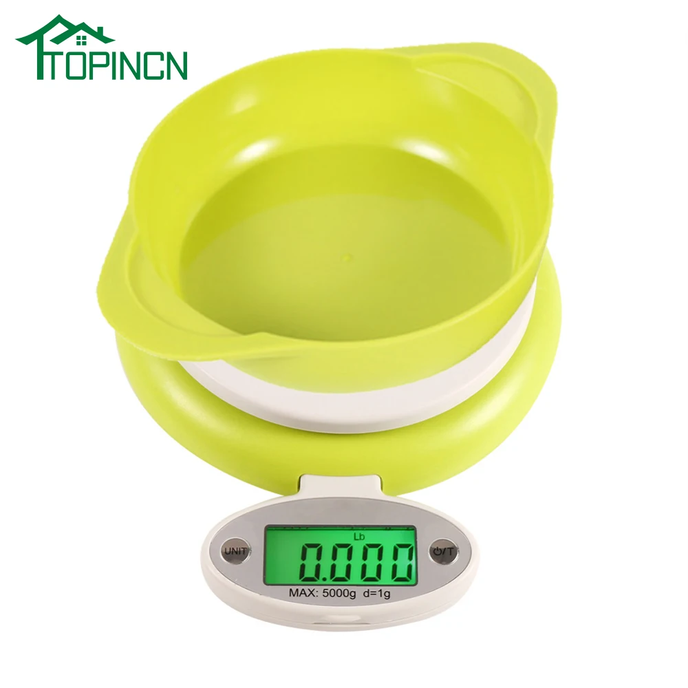 

Digital Kitchen Scale 1g-5kg LCD Display Digital Scale With Food Bowl Portable Vegetable And Fruit Electronic Scale Kitchen Tool