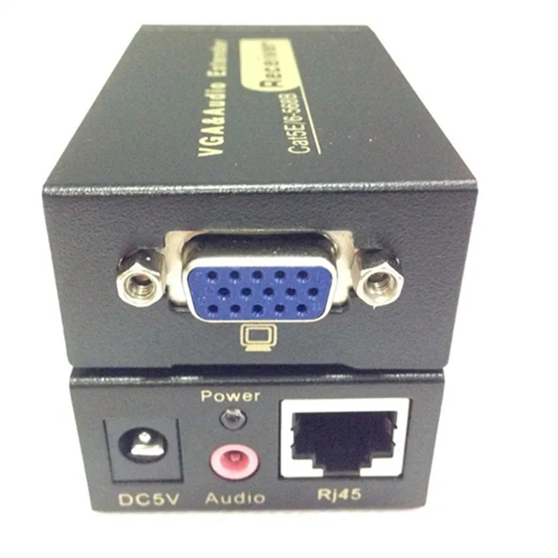  HD Femmina a Femmina VGA Extender Per Lan CAT5e/6 RJ45 Ethernet Adapter VGA Video e Audio Extender 