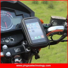 Adjustable Motorcycle Motorbike Handle Bar Mount Holder with Water Resistance Zipper Case for Mobile Phones