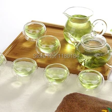 8 шт./лот,, мини термостойкий стеклянный чайник объемом 250 мл и 50 мл, двойная стеклянная чайная чашка OL 0019