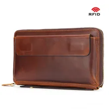 Мужской кошелек, Длинные кошельки, верхний слой, кожаная сумка, кошелек