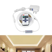 4040 SMD шкаф свет dc 12 В диммируемая Светодиодная лента+ RF пульт дистанционного диммера 5 м водонепроницаемая полоса лампа+ 2A США ЕС адаптер питания