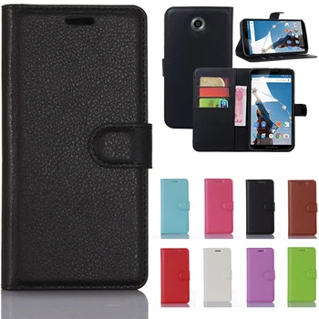 

PU Leather Case for Nexus 6 with Stand Function 3 Card Holder Wallet Case Cover for Google Motorola Nexus 6 Case Phone Bag Funda