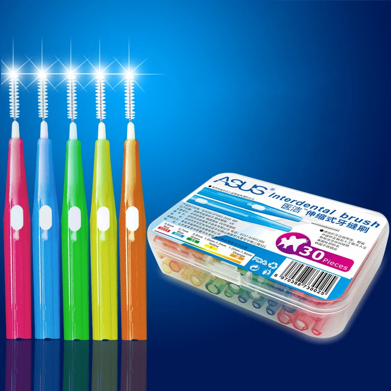 

30pcs/box Interdental Brush Tooth Floss Oral Hygiene Dental Floss Soft Plastic Toothpick Healthy for Teeth Cleaning Oral Care