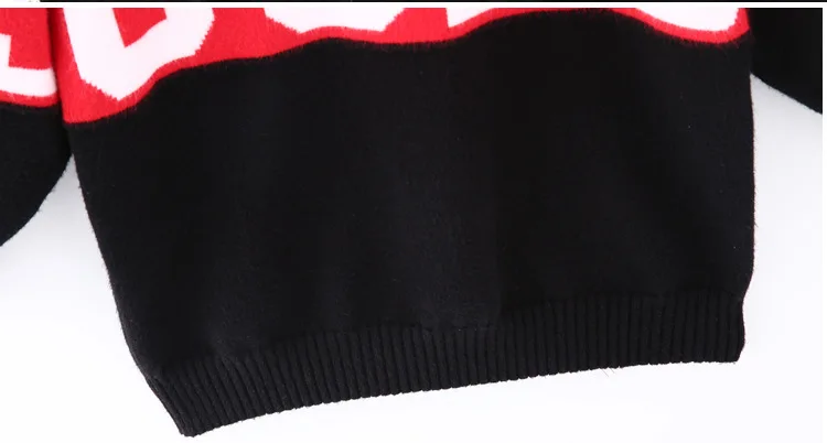 Харадзюку Повседневный хип-хоп панк Топ Femme длинный GCDS с буквенным узором Свободный вязаный пуловер толстый женский осенний зимний свитер в рубчик
