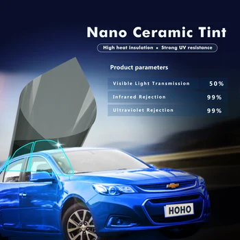 

1.52x0.5m VLT50% Nano Ceramic solar tint Self-sticker Car Side Window Tint Film Anti UV Heat Resist Privacy Residential Vinyl