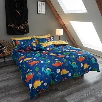 

Watermelon Bedding Set dinosaur sunset desert flowers clouds 4/3pc Duvet Cover Sets Soft Polyester Flat Bed Sheet set Pillowcase