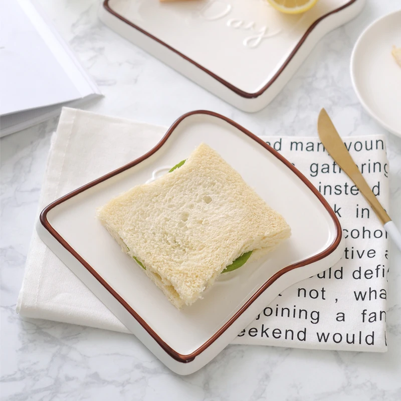 Добрый день тост форма десертная тарелка керамическая поднос для завтрака Новинка товары для дома Прямая поставка