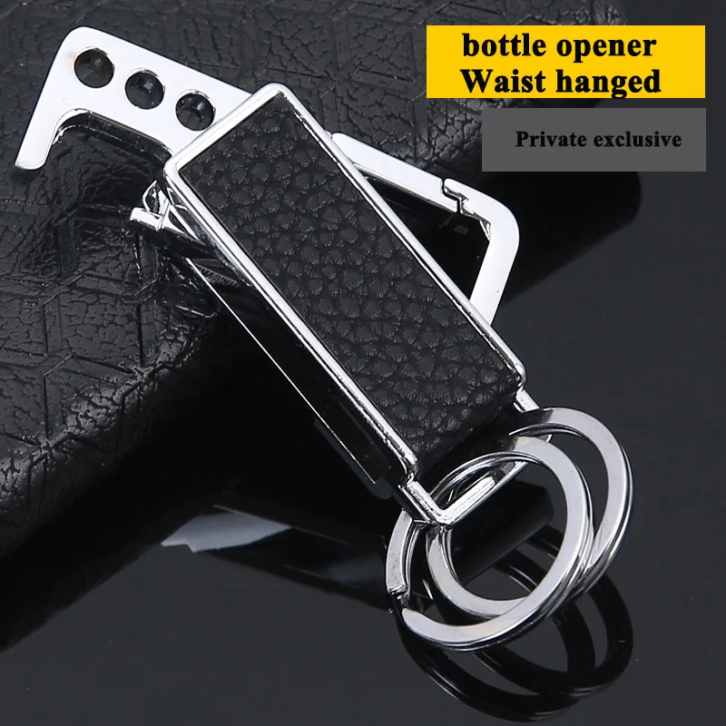 Classic leather keyrings rotation waist hang key ring keychains for car