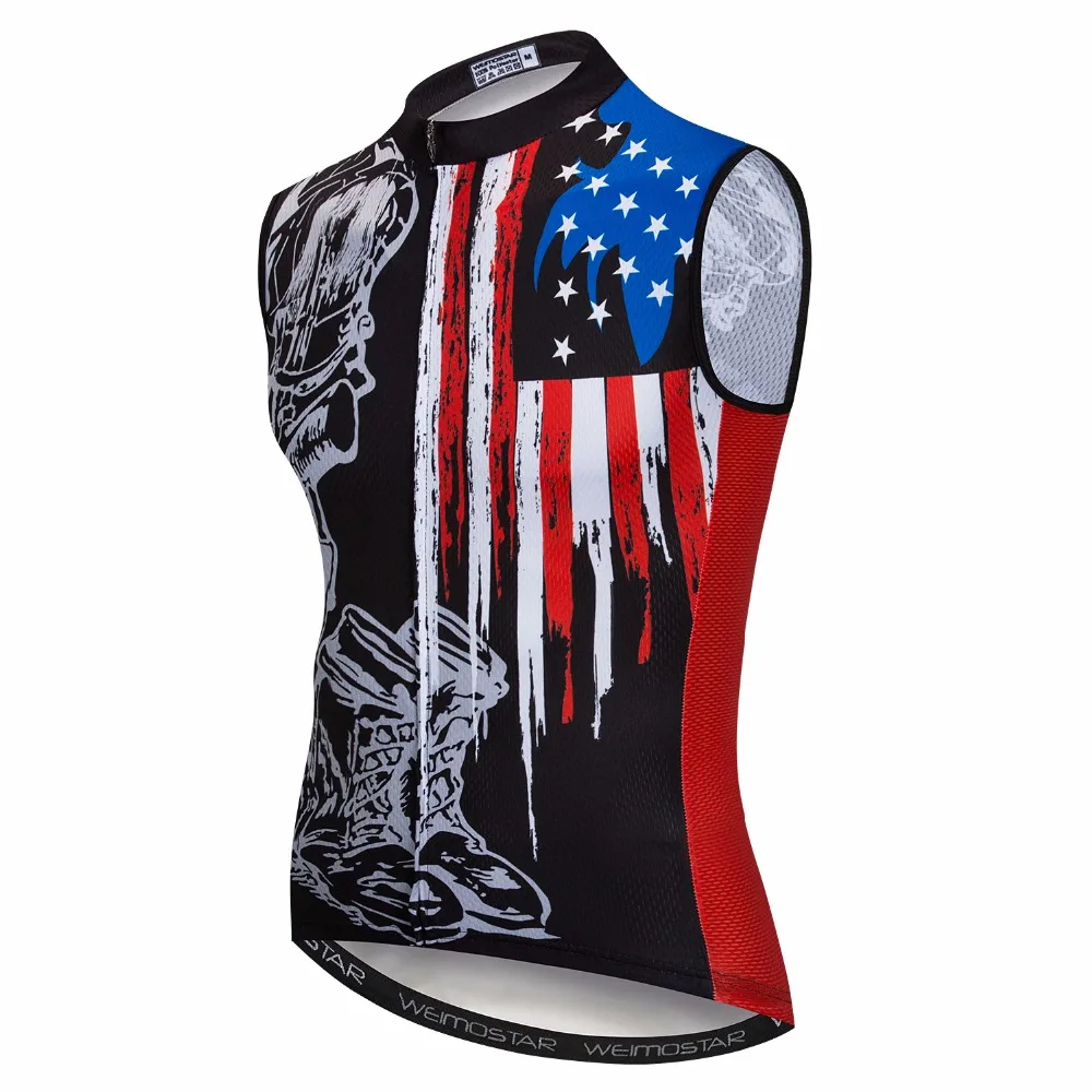 Weimostar New USA Team Cycling Vest Men Summer Reflective Bike Clothing