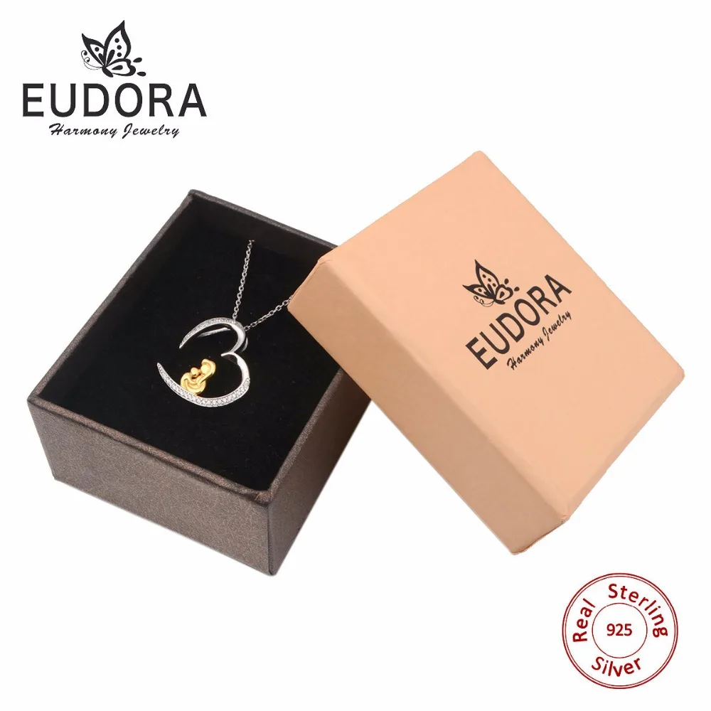 Eudora, подлинное 925 пробы, серебряное, золотое, цвет, для мамы, держащей ребенка, любящая Серебряная цепочка, ожерелье, панданты, женские модные ювелирные изделия