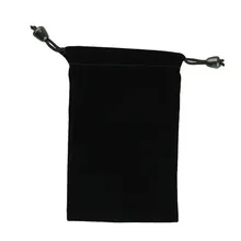 high quality 8*10cm overlocked drawstring Velvet bags for Black beanornamentgiftjewelryringspouchbag wholesale custom-made