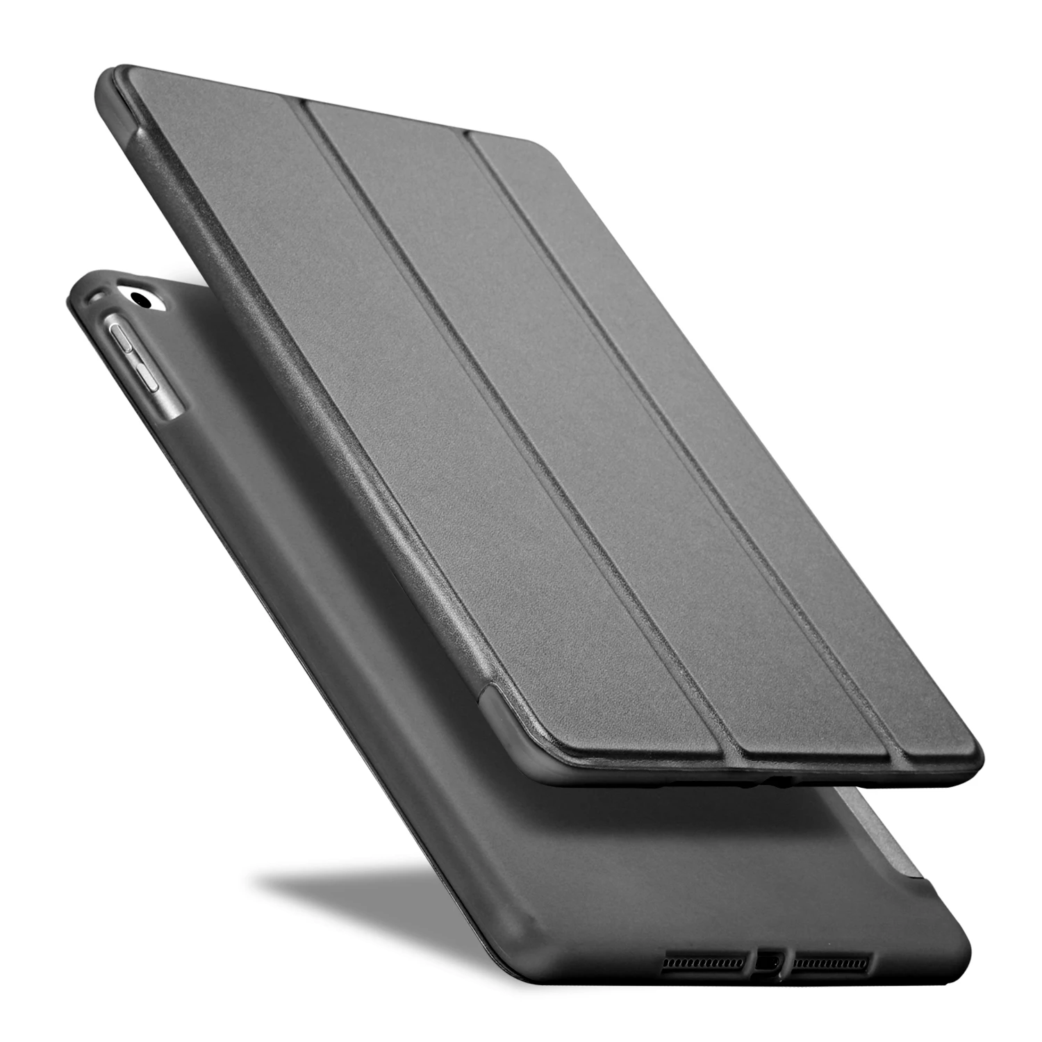 PFHEU Чехол для iPad 9,7 / A1822 A1893 силиконовый мягкий чехол из искусственной кожи для iPad Air 1/Air 2 - Цвет: Черный