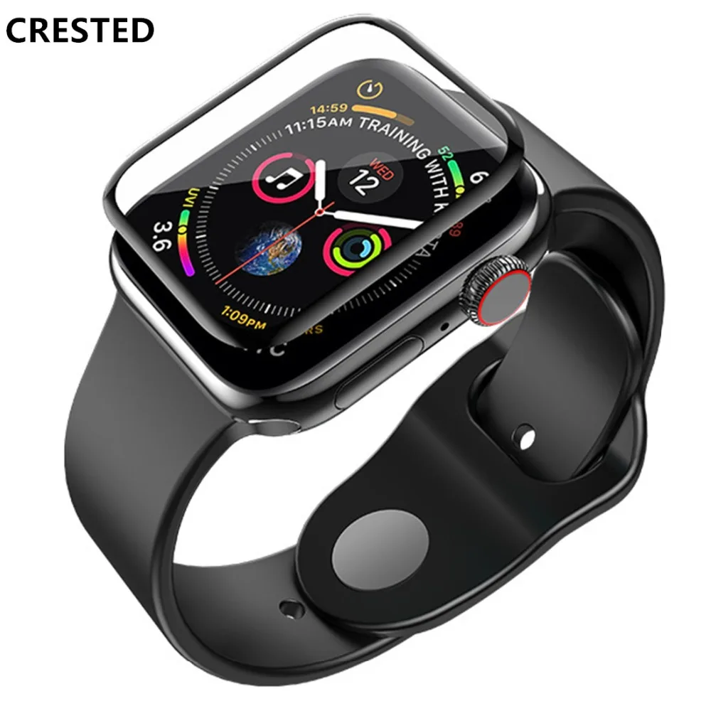 Закаленное Стекло для apple watch 4 5 44 мм 40 мм наручных часов iWatch, версия 1, 2, 3, ремешок 42 мм, 38 мм, версия 3D с уровнем твердости 9H Экран Защитная пленка для apple watch 5 4 3 2 1 Аксессуары 44