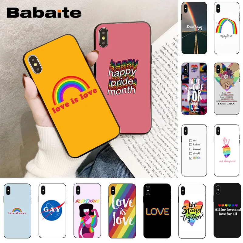 

Babaite LGBT Love is love Luxury Unique Design Phone Cover for iPhone 6S 6plus 7 7plus 8 8Plus X Xs MAX 5 5S XR