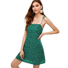 ZAFUL Smocked Floral Print Vintage Dress Tied Strap Cami Summer Mini Short Dress Party Dot Women Beach Vacation Bandage Dress ZAFUL Smocked Floral Print Vintage Dress Tied Strap Cami Summer Mini Short Dress Party Dot Women Beach Vacation Bandage Dress