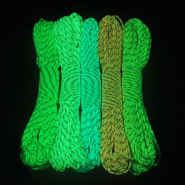 Campingsky Glow In The Dark Reflective Paracord 9 Strands 5 Colors