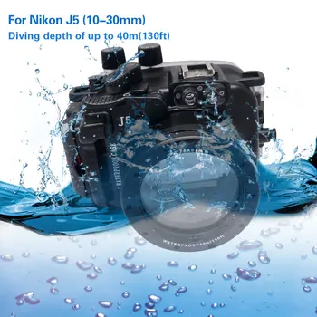 

Mcoplus 40M/130ft Waterproof (IPX8) Camera Underwater Housing Waterproof Shell Case For Nikon J5 10-30mm Lens