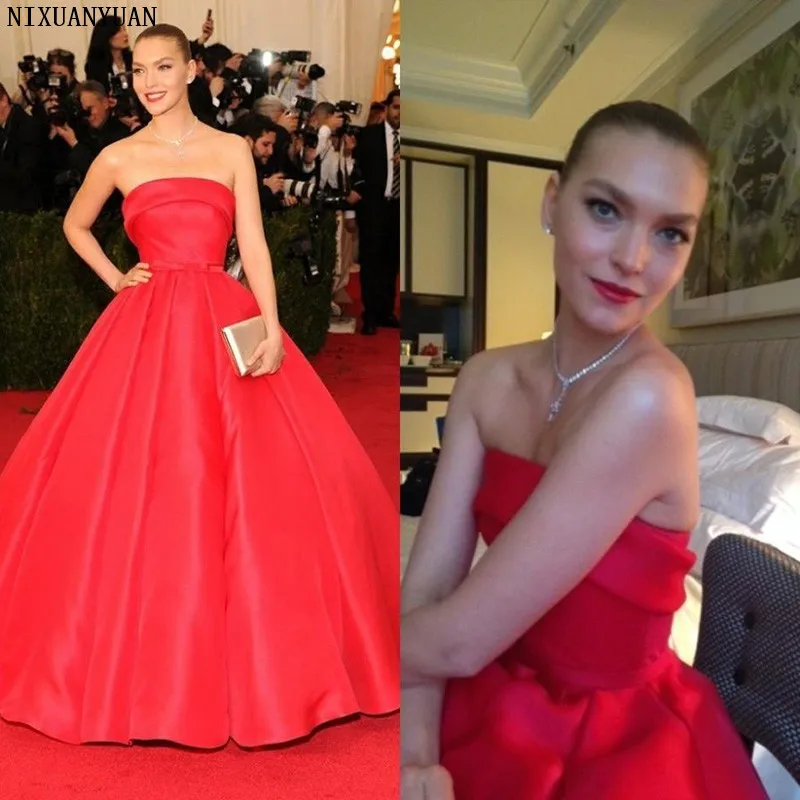 Vermelho Vestidos Strapless Elegante Vestidos de Celebridades