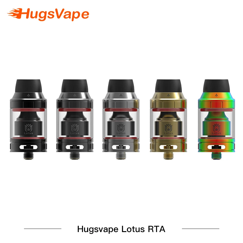 

Original Hugsvape Lotus RTA Rebuildable Tank dual coil RTA 24mm 5ml Capacity With Derlin Drip Tip VS Geekvape Zeus Dual rta Tank