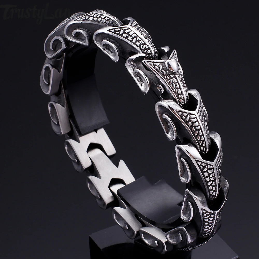 

Personality Keel Bracelets For Men Hiphop Stainless Steel Chain Band Armbanden Vintage Bracelet Jewelry For Boyfriend Husband
