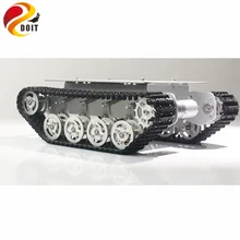 DOIT TS100 Metal Shock Absorber Robot Tank Chassis Tracked vehicle track car crawler caterpillar for Arduino diy rc toy teach full rc metal tank car chassis all metal structure crawler big size load large obstacle surmounting tank chassis tracked vehicle