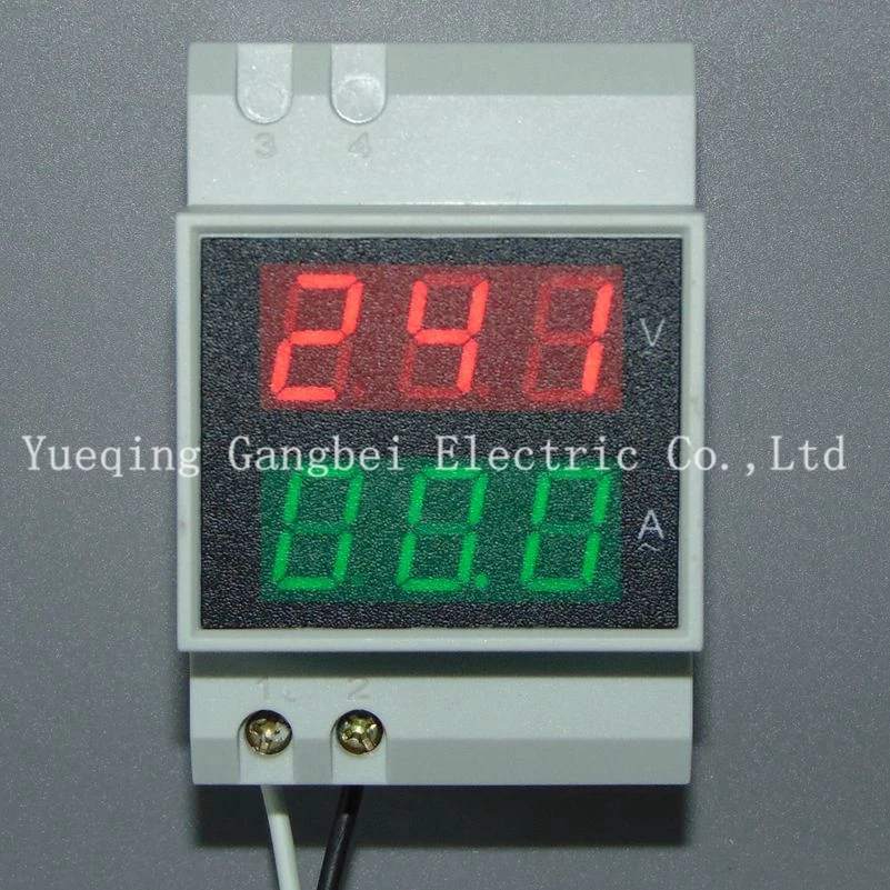 D52 2042 Din rail двойной светодиодный дисплей измеритель напряжения и тока рейка