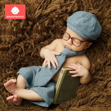 4 шт./компл. Детские Подставки для фотографий Одежда для новорожденных, Комплект для мальчика, шорты с галстуком-бабочкой для демонстрации очков и головных уборов, зимний комбинезон для младенцев фотосессии реквизит аксессуары