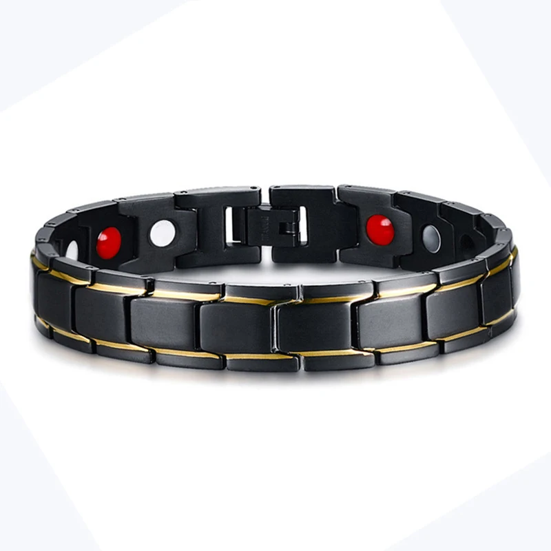 Black Men's Health Bracelets & Bangles Power Titanium Steel Bracelet Jewelry for Menin
