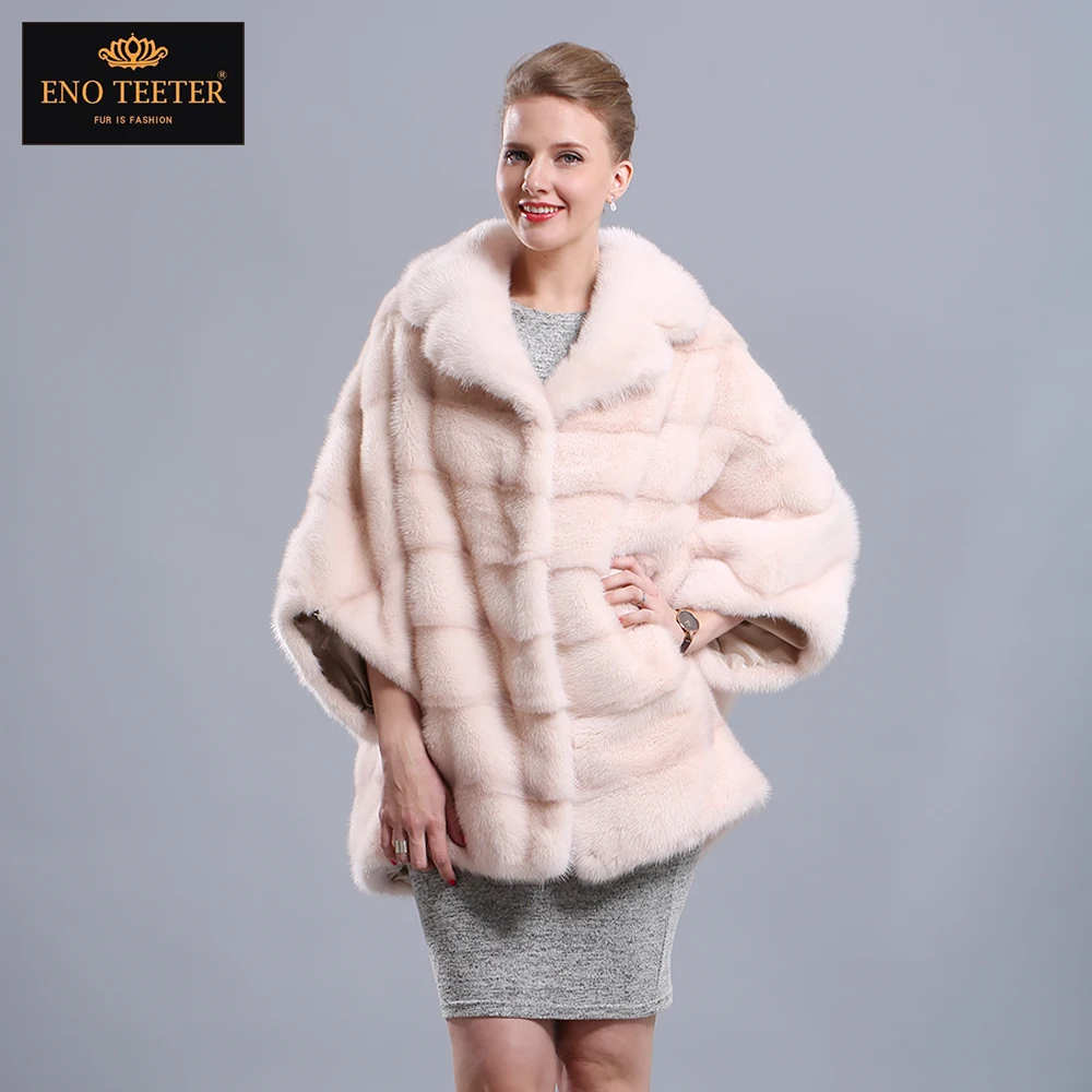 Buy Mink Fur Jacket for Women Light Pink Three quarter