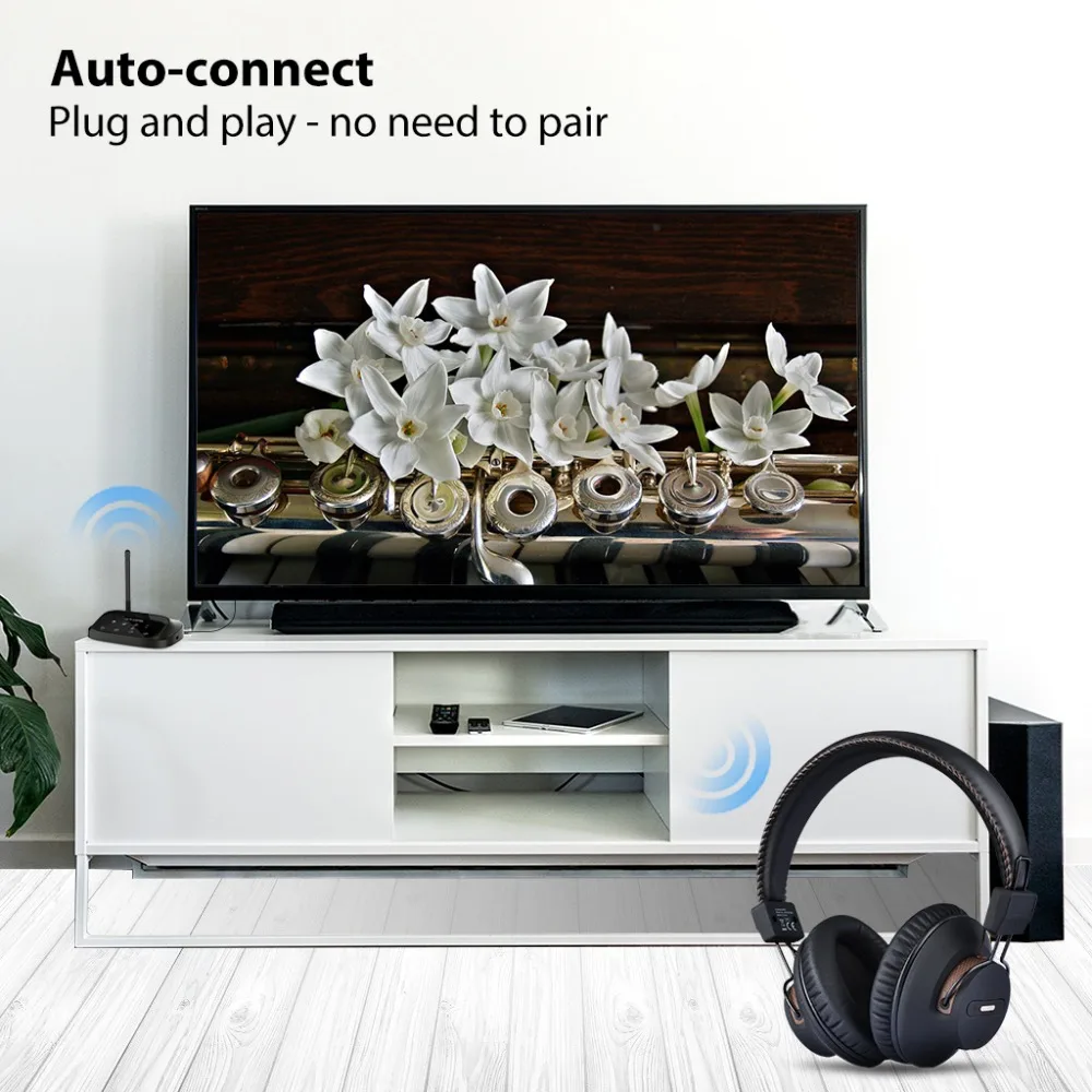 Беспроводные наушники Avantree для просмотра ТВ с Bluetooth передатчиком поддержка