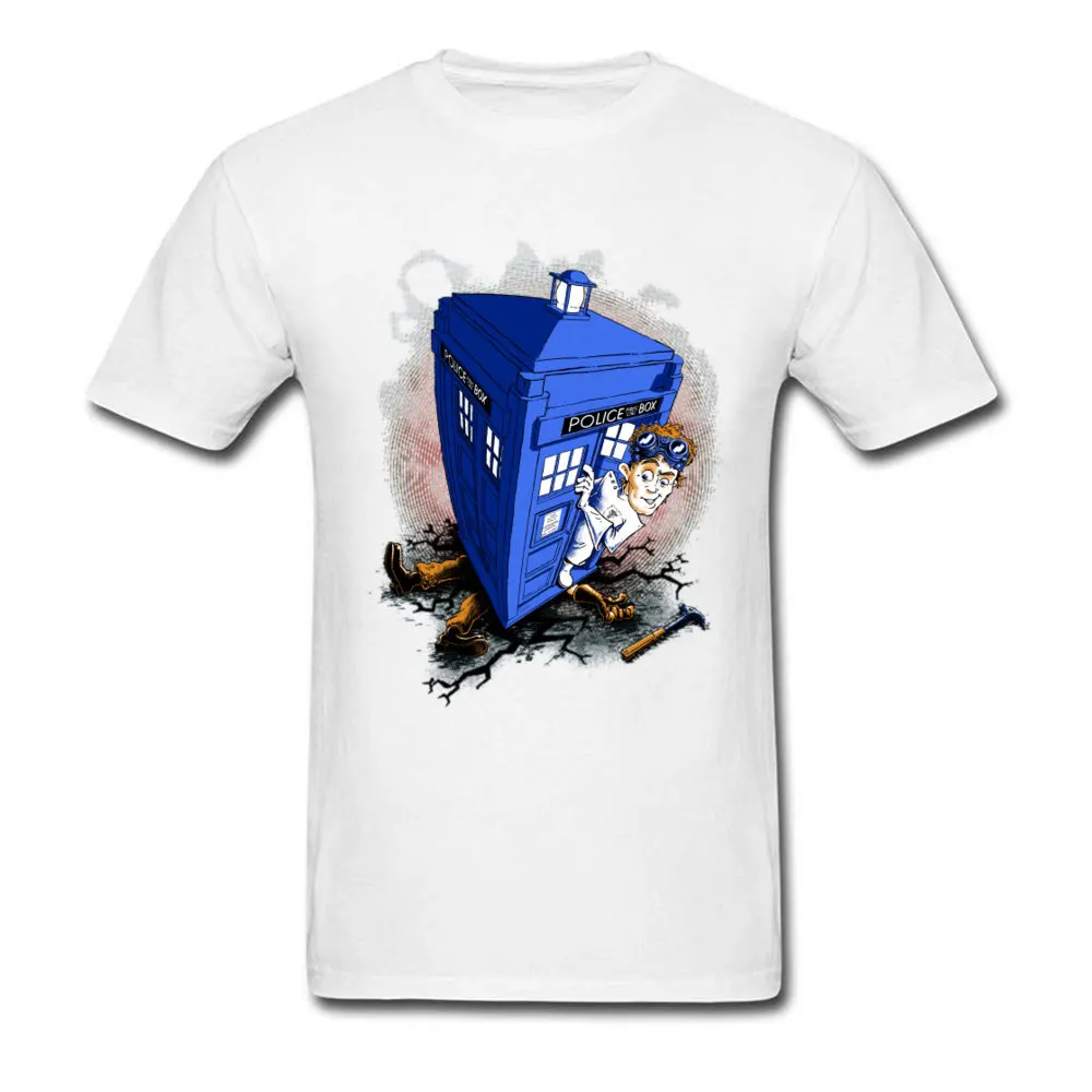 Футболки с 3D принтом «Доктор Кто Тардис», дизайнерские футболки «Доктор Кто Далек», хлопковая черная модная одежда, футболки с космическим кораблем для мужчин - Цвет: 15DH313 20white