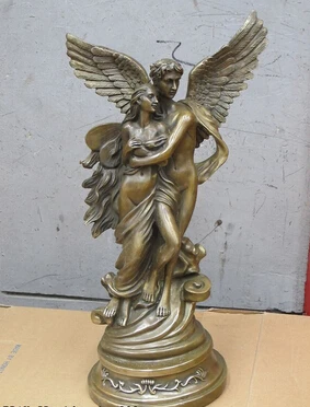 

JP S0260 19"Western Art beautiful Bronze Statue beauty and nude Cupid love god statue