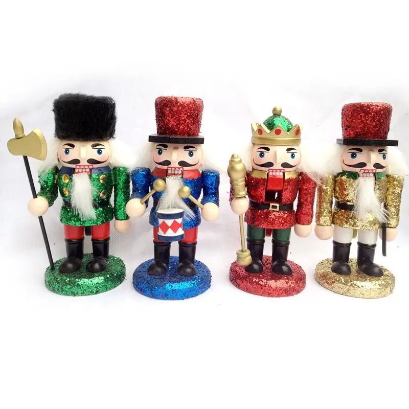 

Free shipping puppets doll toy 15.5cm Chunky wooden painted walnut people, nutcracker children Christmas gift 4pcs/lot HT038