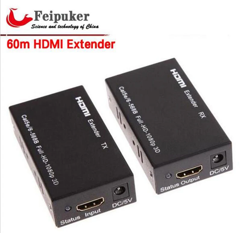 

Best Price 60m/164ft HDMI Extender Over Single Cat 6 UTP Cables HDMI Transmitter and Receiver IR hdmi extender rj45 utp cable