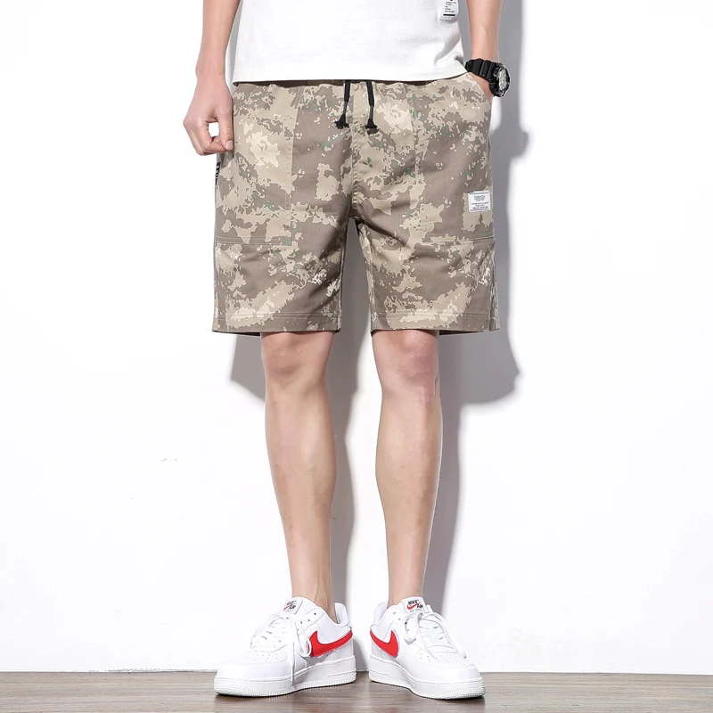 Camouflage Летние шорты мужские модные хлопковые дропшиппинг повседневная мужская одежда плюс размер Доступные повседневные уличные брюки шорты-бермуды с эффектом омбре - Цвет: Camouflage