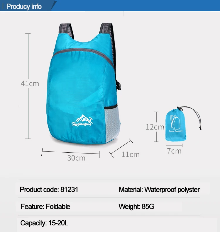 20л легкий портативный складной рюкзак, водонепроницаемый рюкзак, складная сумка, сверхлегкий рюкзак для женщин и мужчин, для путешествий и пеших прогулок
