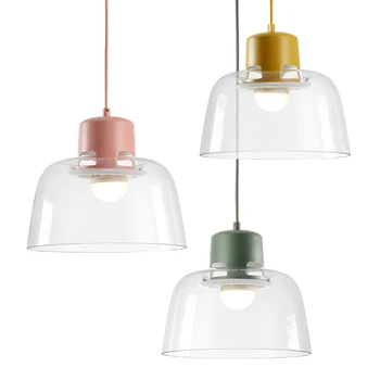 

Deco Pure clear glass pendant lights lamp D26*H20cm colors metal clear glass shade hanging light Kitchen dining room glass light