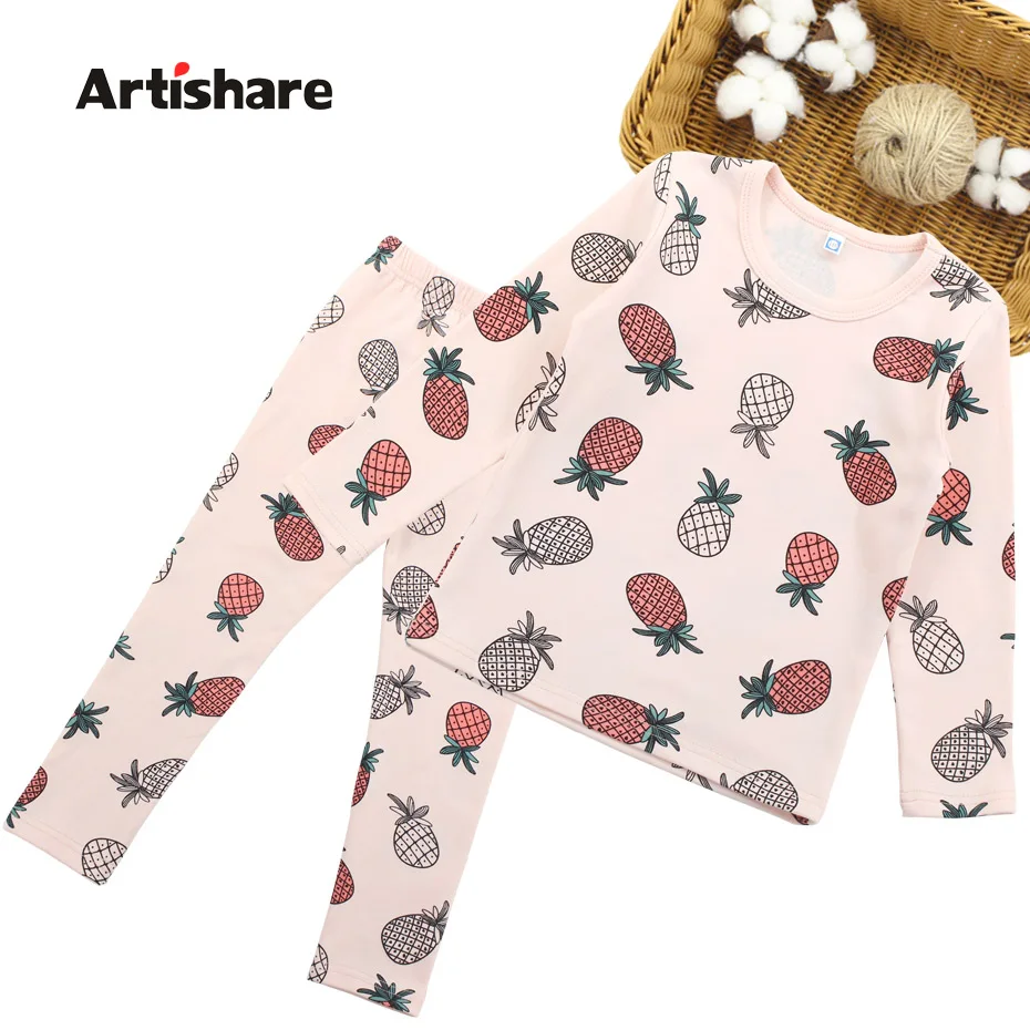 Girls Pajamas Sets 2019 Spring Pineapple Printed Girls Nightwear