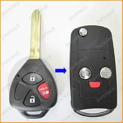 10 шт./лот 2 + 1 пуговицы автомобиль дистанционного изменение флип ключ Чехлы для мангала замены Fobs Toyota